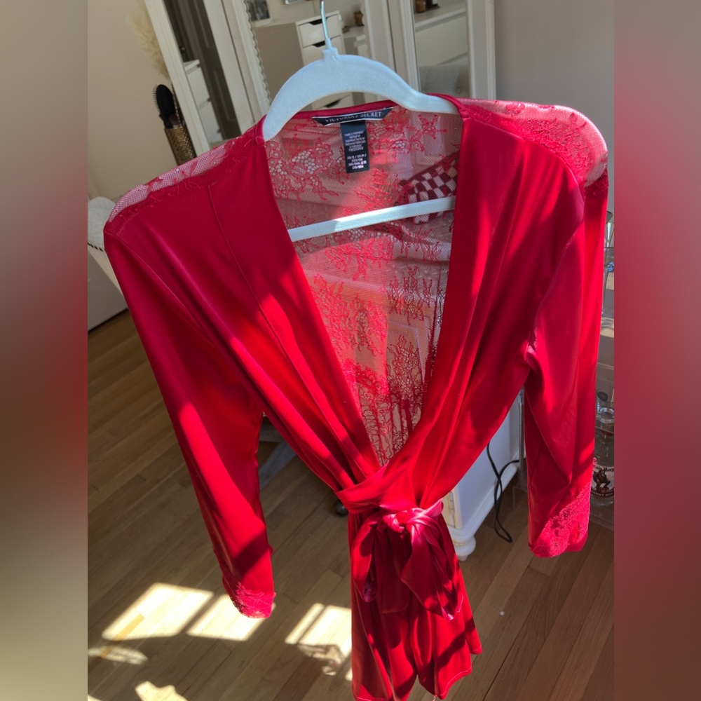 Victoria’s Secret Luxurious Red Silk Robe